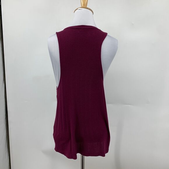 Athleta Well Rested Rib Sleep Tank Top Womens XS Extra Small Burgundy Breathable - Picture 5 of 13